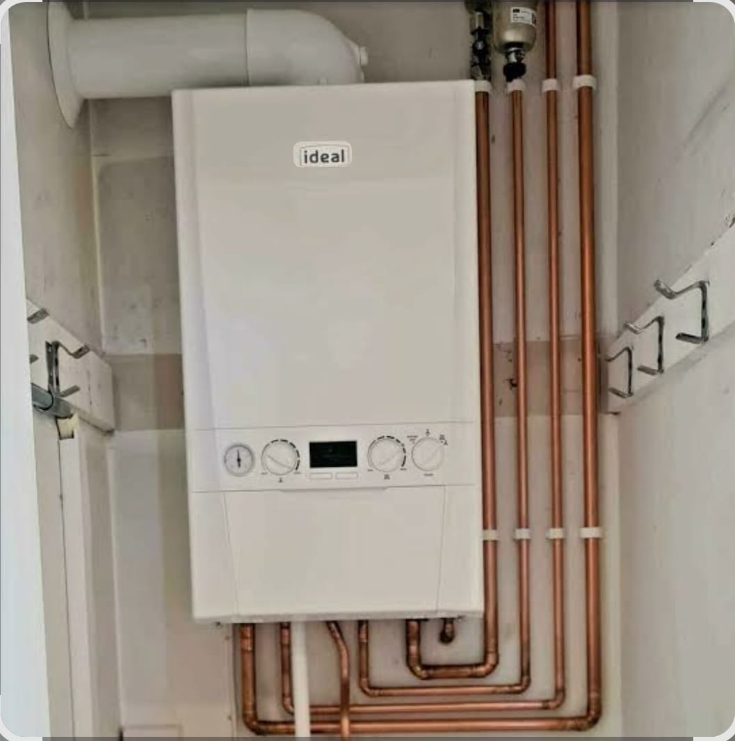 Gas boiler installation work